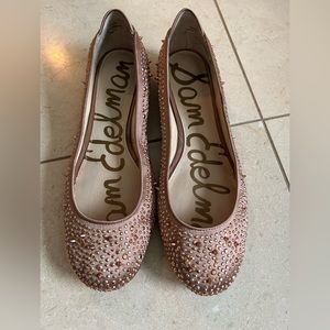 Sam Edelman Flats with metallic beading size 8.5. Blush/nude color.
